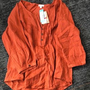 Burnt orange Mason and Belle cotton top
